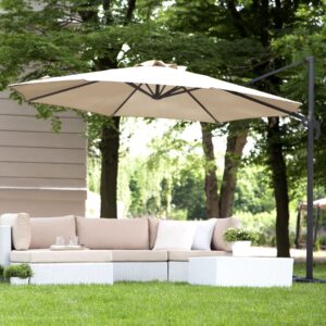 Parasol ⌀ 300 cm lichtbeige / grijs - type SA-BE