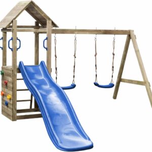 Speeltoestel met glijbaan - Ma - geimpregneerd - Blauw - Type BLC