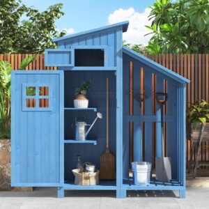 Tuin / Balkonkast - 124x46x174 cm - blauw - Type KEB/AM
