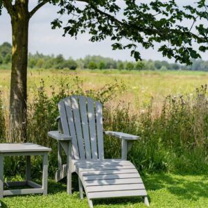Adirondack tuinstoel met voetenbank Deluxe - Montreal - composiet - grijs - Type MV