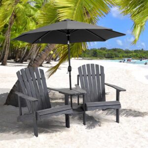 Adirondack tuinstoel met tafel - massief hout - donkergrijs - 178 x 87 x 92 cm - Type OUT/AM