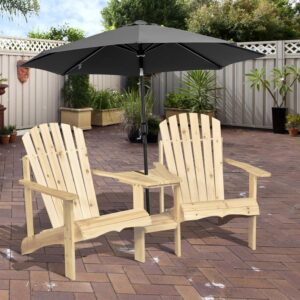 Adirondack tuinstoel met tafel - massief hout - Blank - 178 x 87 x 92 cm - Type OUT/AM