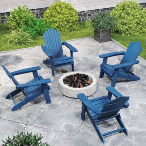 Adirondack tuinstoel 4 stuks - Opvouwbaar - Composiet - blauw - 88 x 77 x 95 cm - Type COS/AM