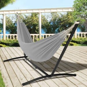 Hangmat set - Grijs - 2 persoons - 270x200 cm - Type IDM/AM