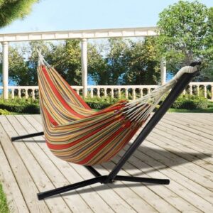 Hangmat set - Rood/geel- 2 persoons - 270x200 cm - Type IDM/AM