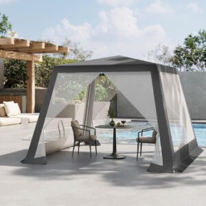 Partytent met zijwanden muggennet - grijs - 300x300 cm - Type WOL/AM