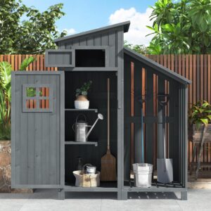 Tuin / Balkonkast - 124x46x174 cm - grijs - Type KEB/AM