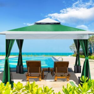 Partytent met gaas zijwanden - groen - 360x360 cm - Type VOU/AM