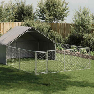 Hondenkennel met ren - 600x300x190 cm - gegalvaniseerd staal - Type PP
