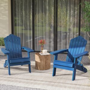 Adirondack tuinstoel 2 stuks - Opvouwbaar - Composiet - blauw - 88 x 77 x 95 cm - Type COS/AM
