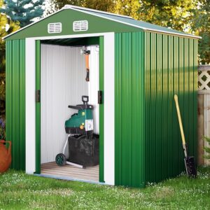 Tuinkast metaal incl. bodemframe - 188x132x196 cm (lxdxh) - groen - Type GAR/AM