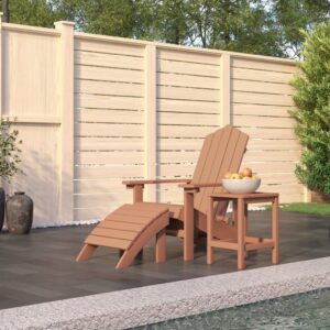 Adirondack tuinstoel met voetenbank en tafel - Composiet - bruin - 73x83x92 cm - Type VD