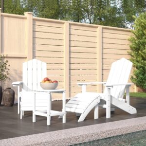 Adirondack  2 tuinstoelen met voetenbank en tafel - Composiet - wit - 73x83x92 cm - Type VD