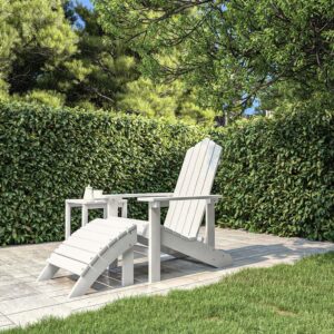 Adirondack tuinstoel met voetenbank -Composiet - wit - 73x83x92 cm - Type VD