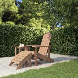 Adirondack tuinstoel met voetenbank - Composiet - Bruin - 73x83x92 cm - Type VD