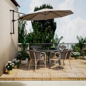 Wandparasol geheel inklapbaar - 300 cm - ecru - Type BAK/AM