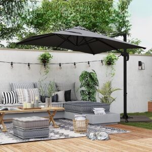 Parasol - Zweefmodel - aluminium - 250x250 cm - Grijs - Type COS/AM