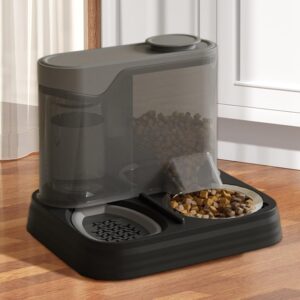 Katten Voederautomaat + waterdispenser - 1.5 kg en 1.0 liter - Zwart - Type GEN/AM