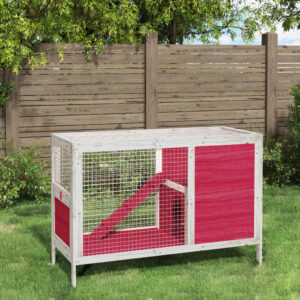 Konijnenhok - 103x44x69,5 cm - rood - Type VD