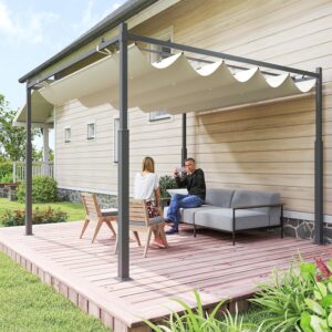 Schuifpergola - 300x300 cm - creme - Type OUT/AM