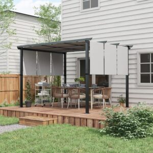 Schuifpergola - 350x300 cm - lichtgrijs - Type OUT/AM