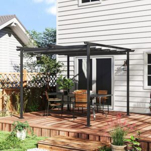 Schuifpergola - 300x300 cm - donkergrijs - Type OUT/AM