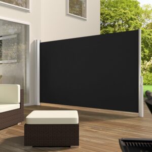 Uitschuifbare zonwering - gecoat aluminium - 160x300 cm - zwart - Type TT