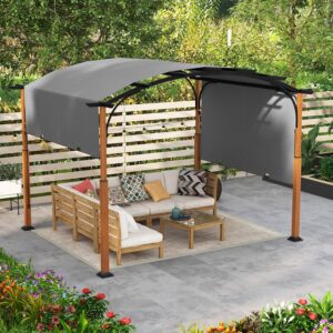 Pergola met uittrekbaar dak - 360x300 cm - Grijs - Type COS/AM