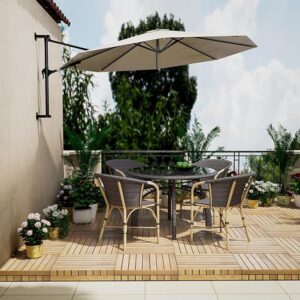 Wandparasol geheel inklapbaar - 290 cm - beige - Type BAK/AM