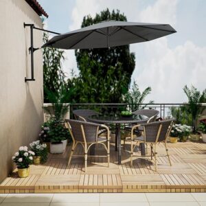 Wandparasol geheel inklapbaar - 300 cm - grijs - Type BAK/AM