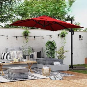 Parasol - Zweefmodel - aluminium - 250x250 cm - Rood - Type COS/AM