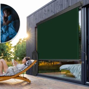 Verticale zonwering - 140x250 cm - incl. montageset - Donkergroen - Type KES/AM