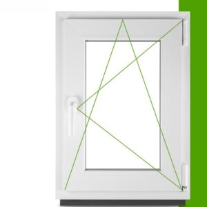 Kunststof raam - wit - 40 x 80 cm (bxh) - DIN links - Draai-kantelbaar - Type BAU/AM