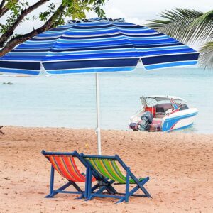 Strandparasol met zandanker - Ø 243 cm - Blauw - Type GIA/AM