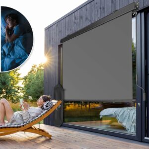 Verticale zonwering - 140x250 cm - incl. montageset - Lichtgrijs - Type KES/AM