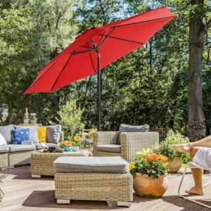 Parasol Achthoekig - 270 cm - Rood - Type Son/Am