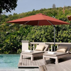 Parasol - Zweefmodel - 7 standen - aluminium - Ø 305 cm - Terrarood- Type GOP/AM