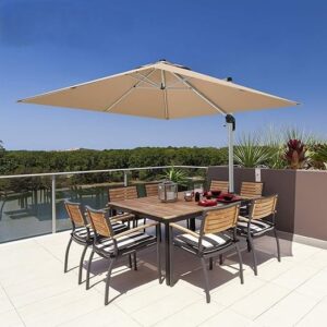 Parasol - Zweefmodel - 7 standen - aluminium - Ø 305 cm - Beige - Type GOP/AM