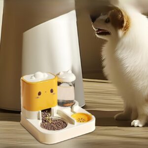 Katten Voederautomaat + waterdispenser - 2.2 kg en 1.5 liter - Geel - Type GEN/AM