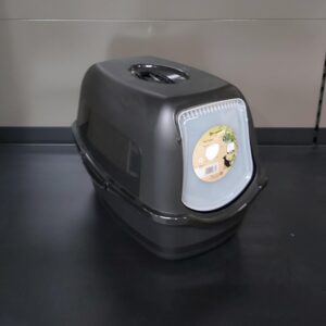 Kattentoilet - gesloten kattenbak - 39x56x39 cm - zwart - Type FLA/AM
