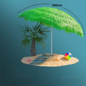 Parasol Hawaii - Kantelbaar - Grondpin - 188x160 cm - Groen - Type KIN/AM