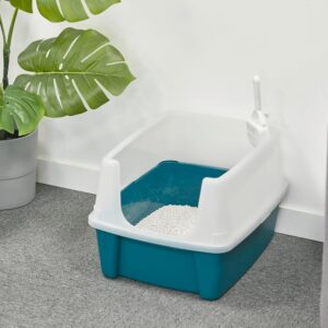 Kattentoilet met draagbeugel en schep - 48,5x38x30 cm (lxdxh) - blauw - Type IRI/AM