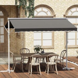 Vrijstaande luifel - 300x295x295 cm (lxbxh) - met handslinger - grijs - Type OUT/AM