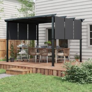 Schuifpergola - 350x300 cm - donkergrijs - Type OUT/AM