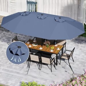 Parasol met standaard - Dubbel - 460x270 cm - Blauw - Type COS/AM