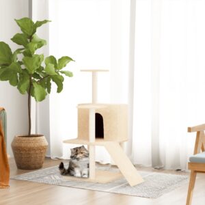 Kattenkrabpaal - met meubel - 109 cm - beige