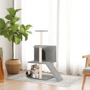 Kattenkrabpaal - met meubel - 109 cm - lichtgrijs
