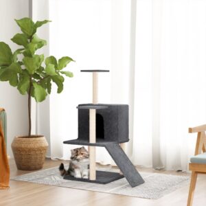 Kattenkrabpaal - met meubel - 109 cm - donkergrijs