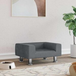 Hondenmand - 50x40x26,5 cm - fluweel donkergrijs