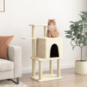 Kattenkrabpaal - met meubel - 97 cm - beige